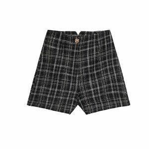 Zara Textured Weave Plaid Shorts